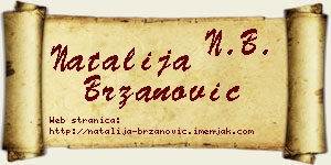 Natalija Brzanović vizit kartica